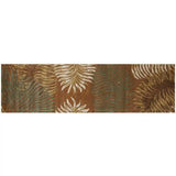 8' Rust Orange Hand Tufted Tropical Leaves Indoor Runner Rug - Homeroots - Flyclothing LLC