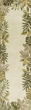 2' X 8' Ivory Leaves Bordered Wool Runner Rug - Homeroots - Flyclothing LLC