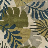 8' Ivory Hand Tufted Oversized Tropical Leaves Indoor Runner Rug - Homeroots - Flyclothing LLC