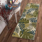 8' Ivory Hand Tufted Oversized Tropical Leaves Indoor Runner Rug - Homeroots - Flyclothing LLC