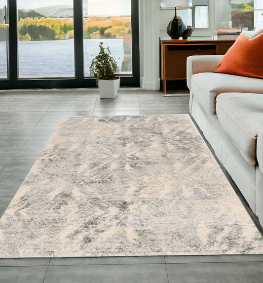 5' X 8' Ivory Or Grey Vintage Diamond Indoor Area Rug - Homeroots - Flyclothing LLC