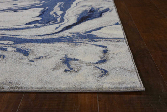 5' X 8' Blue Watercolor Indoor Area Rug - Homeroots - Flyclothing LLC