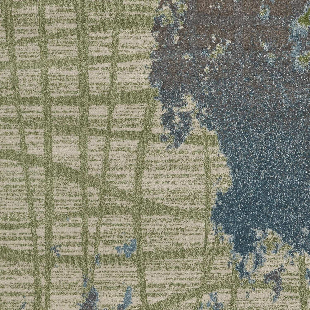 5' X 8' Green Blue Machine Woven Abstract Indoor Area Rug - Homeroots - Flyclothing LLC