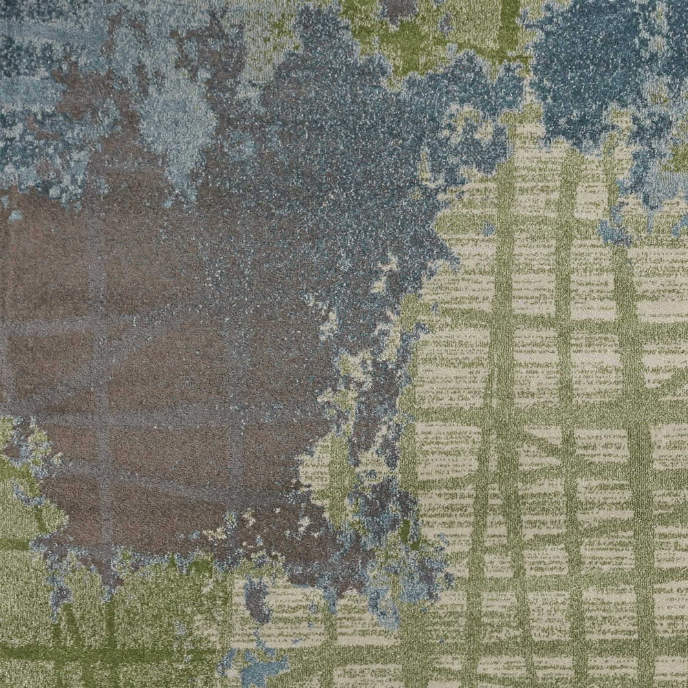 5' X 8' Green Blue Machine Woven Abstract Indoor Area Rug - Homeroots - Flyclothing LLC