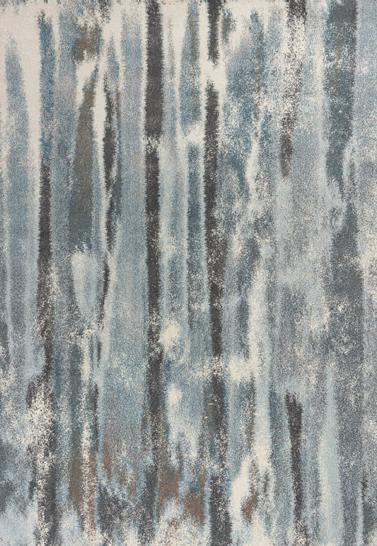 5' X 8' Teal Abstract Brushstrokes Indoor Area Rug - Homeroots - Flyclothing LLC
