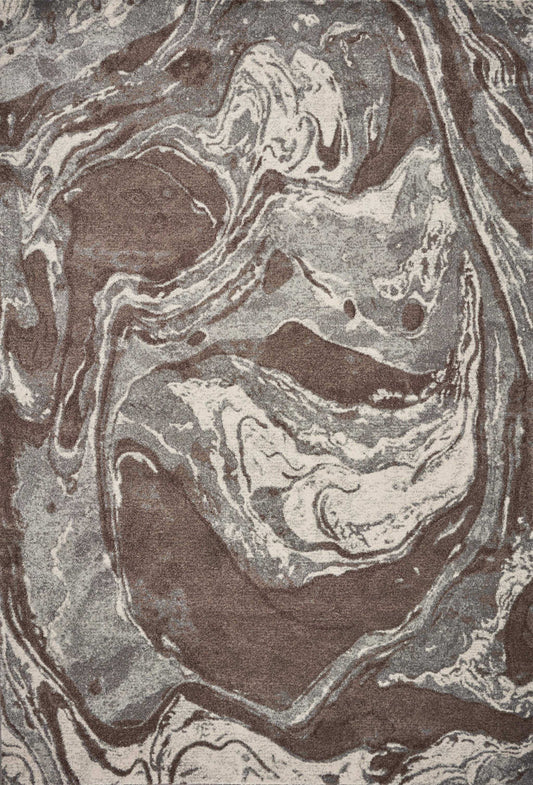5' X 8' Mocha Marble Indoor Area Rug - Homeroots - Flyclothing LLC