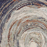 8' Sage Green Machine Woven Floral Medallion Disk Round Indoor Area Rug - Homeroots - Flyclothing LLC