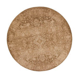 8' Beige Machine Woven Distressed Floral Traditional Round Indoor Area Rug - Homeroots - Flyclothing LLC