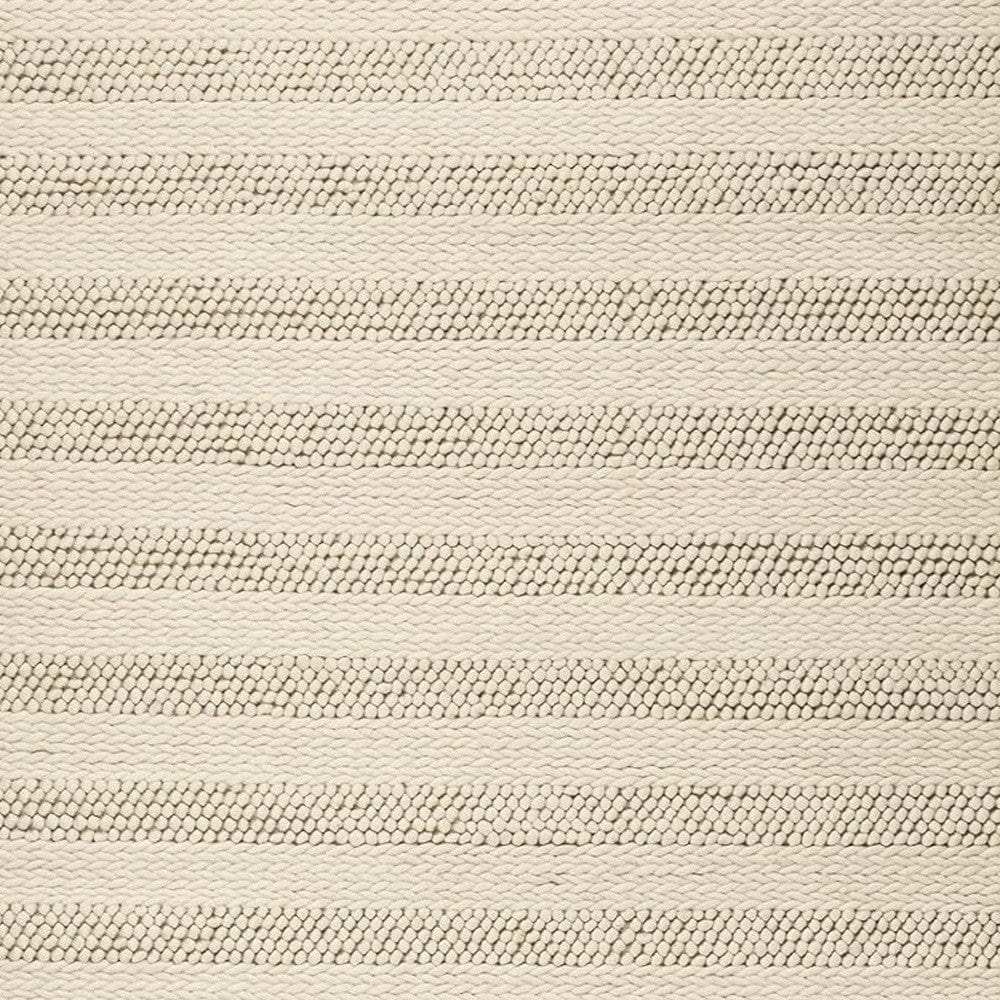 3' X 5' White Ivory Hand Woven Knobby Cornish Stripe Indoor Area Rug - Homeroots - Flyclothing LLC