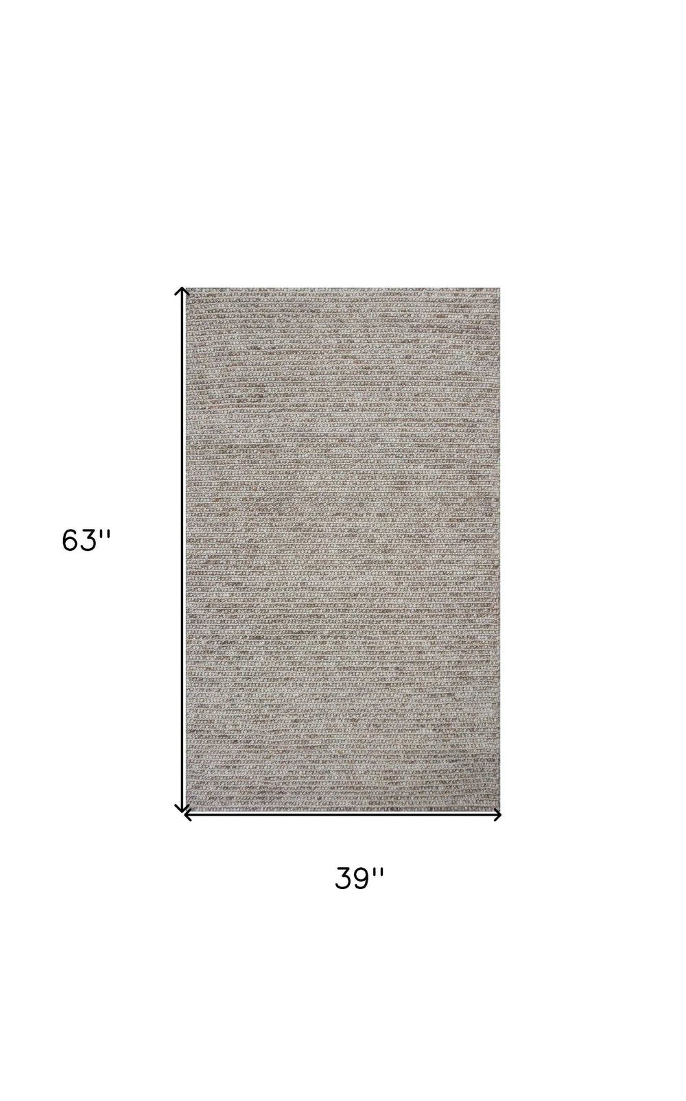 3' X 5' Natural Wool Handmade Area Rug - Homeroots - Flyclothing LLC