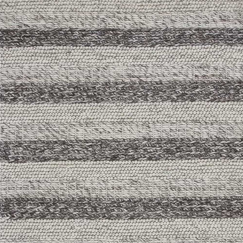3' X 5' Grey White Hand Woven Knobby Stripes Indoor Area Rug - Homeroots - Flyclothing LLC