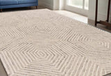 5' X 7' Ivory Geometric Hexagon Wool Indoor Area Rug - Homeroots - Flyclothing LLC