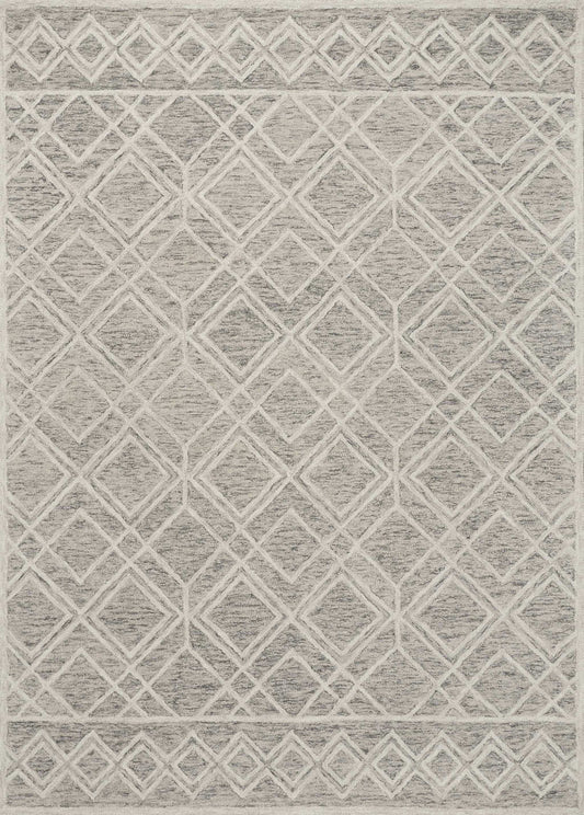 5' X 7' Sand Geometric Diamond Wool Indoor Area Rug - Homeroots - Flyclothing LLC