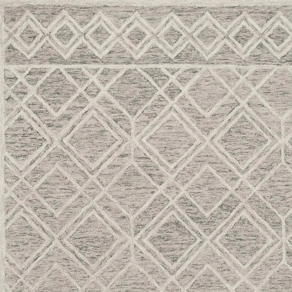 5' X 7' Sand Geometric Diamond Wool Indoor Area Rug - Homeroots - Flyclothing LLC