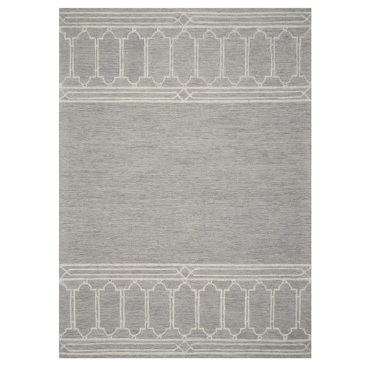 5' X 7' Grey Geometric Pattern Wool Indoor Area Rug - Homeroots - Flyclothing LLC