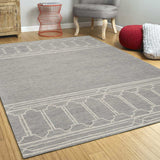 5' X 7' Grey Geometric Pattern Wool Indoor Area Rug - Homeroots - Flyclothing LLC