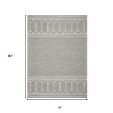5' X 7' Grey Geometric Pattern Wool Indoor Area Rug - Homeroots - Flyclothing LLC