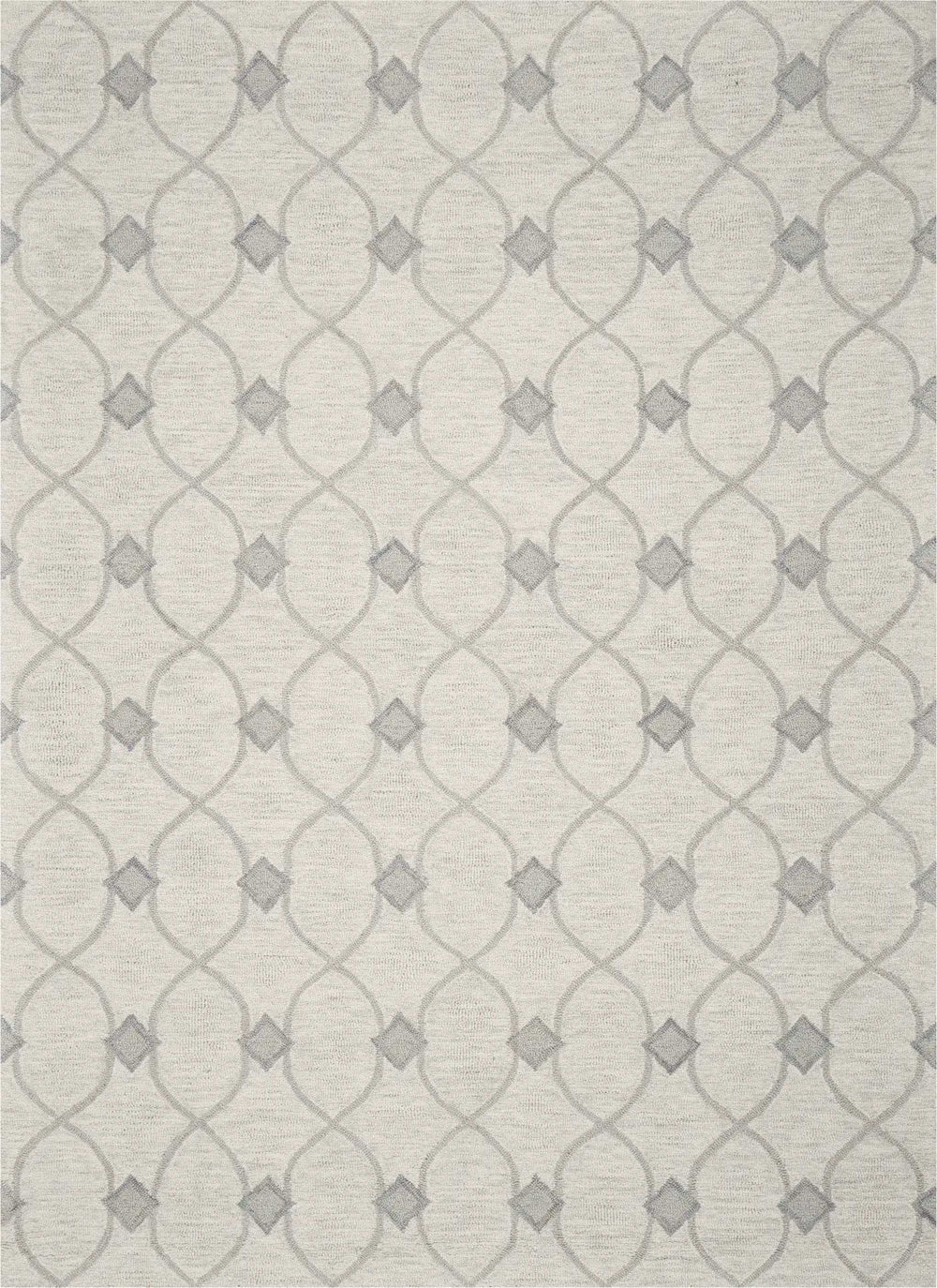 5' X 7' Ivory Hand Tufted Wool Ogee Indoor Area Rug - Homeroots - Flyclothing LLC