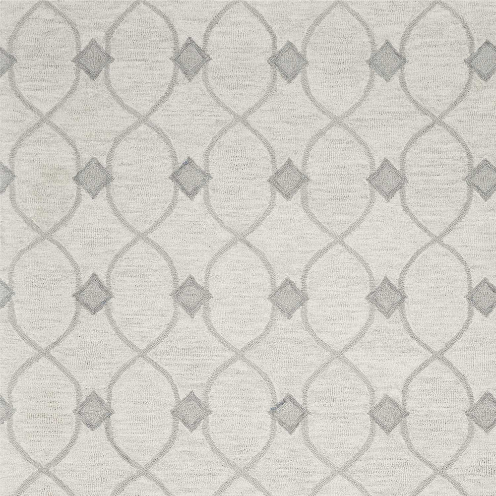 5' X 7' Ivory Hand Tufted Wool Ogee Indoor Area Rug - Homeroots - Flyclothing LLC