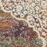 5' X 8' Ivory Navy and Orange Medallion Area Rug - Homeroots - Flyclothing LLC