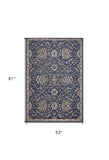5' X 8' Navy Gold and Ivory Oriental Area Rug - Homeroots - Flyclothing LLC