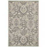 7' X 9' Gray and Ivory Floral Vines Area Rug With UV Protection - Homeroots - Flyclothing LLC