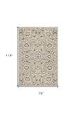 7' X 10' Gray And Ivory Floral Indoor Outdoor Area Rug - Homeroots - Flyclothing LLC