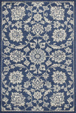 7' X 9' Denim Floral Vine Uv Treated Indoor Area Rug - Homeroots - Flyclothing LLC