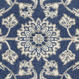 7' X 9' Denim Floral Vine Uv Treated Indoor Area Rug - Homeroots - Flyclothing LLC