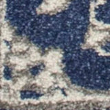 7' X 9' Denim Floral Vine Uv Treated Indoor Area Rug - Homeroots - Flyclothing LLC
