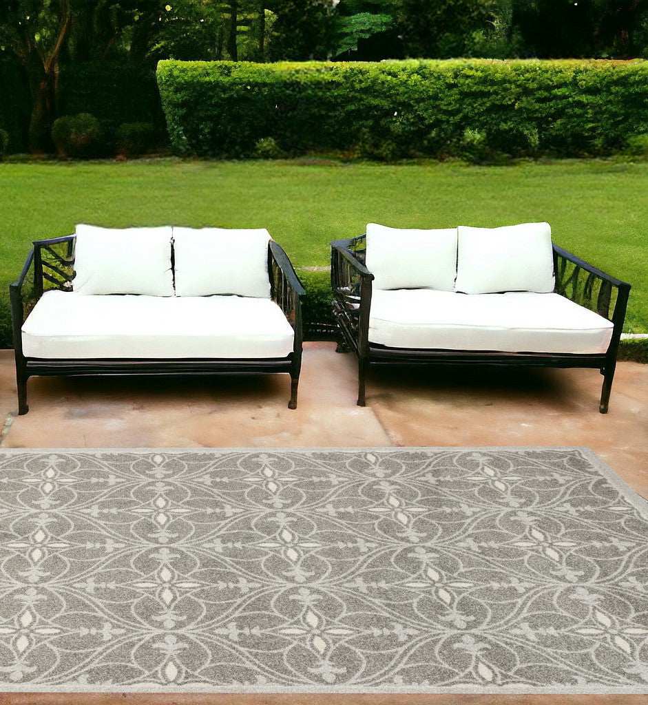 7' X 10' Gray Moroccan Indoor Outdoor Area Rug - Homeroots - Flyclothing LLC