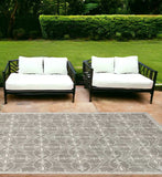 7' X 10' Gray Moroccan Indoor Outdoor Area Rug - Homeroots - Flyclothing LLC