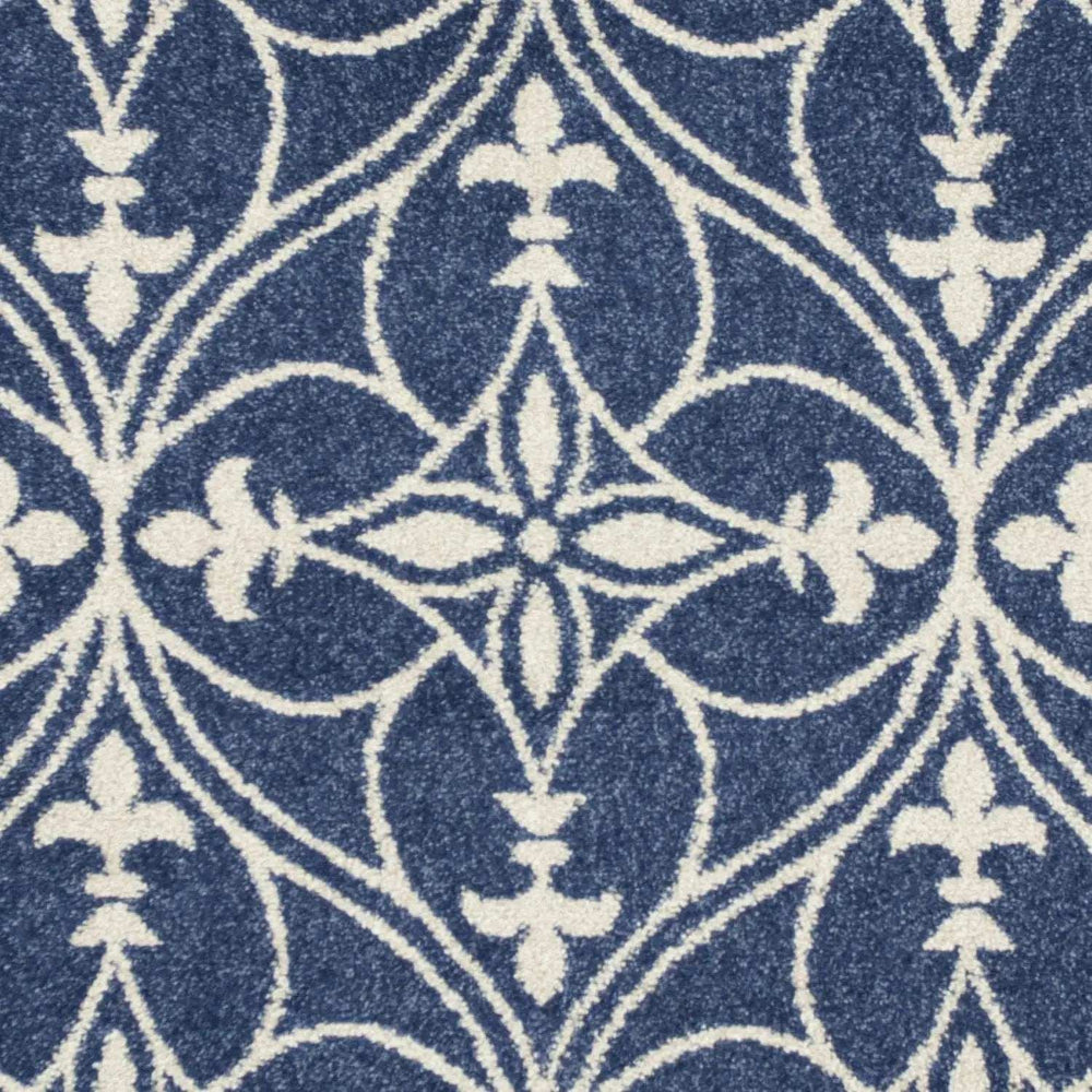 7' X 9' Denim Vintage Trellis Uv Treated Indoor Area Rug - Homeroots - Flyclothing LLC