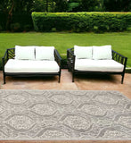 7' X 10' Silver Moroccan Indoor Outdoor Area Rug - Homeroots - Flyclothing LLC