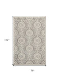 7' X 10' Silver Moroccan Indoor Outdoor Area Rug - Homeroots - Flyclothing LLC
