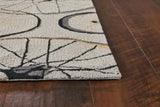 5' X 8' Grey Hand Hooked Wheels Indoor Area Rug - Homeroots - Flyclothing LLC