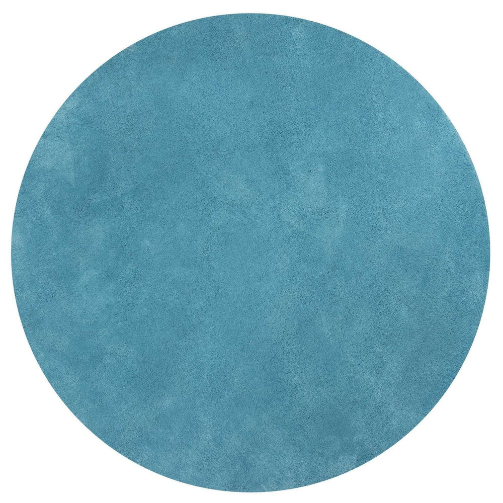 6' Highlighter Blue Round Indoor Shag Rug - Homeroots - Flyclothing LLC