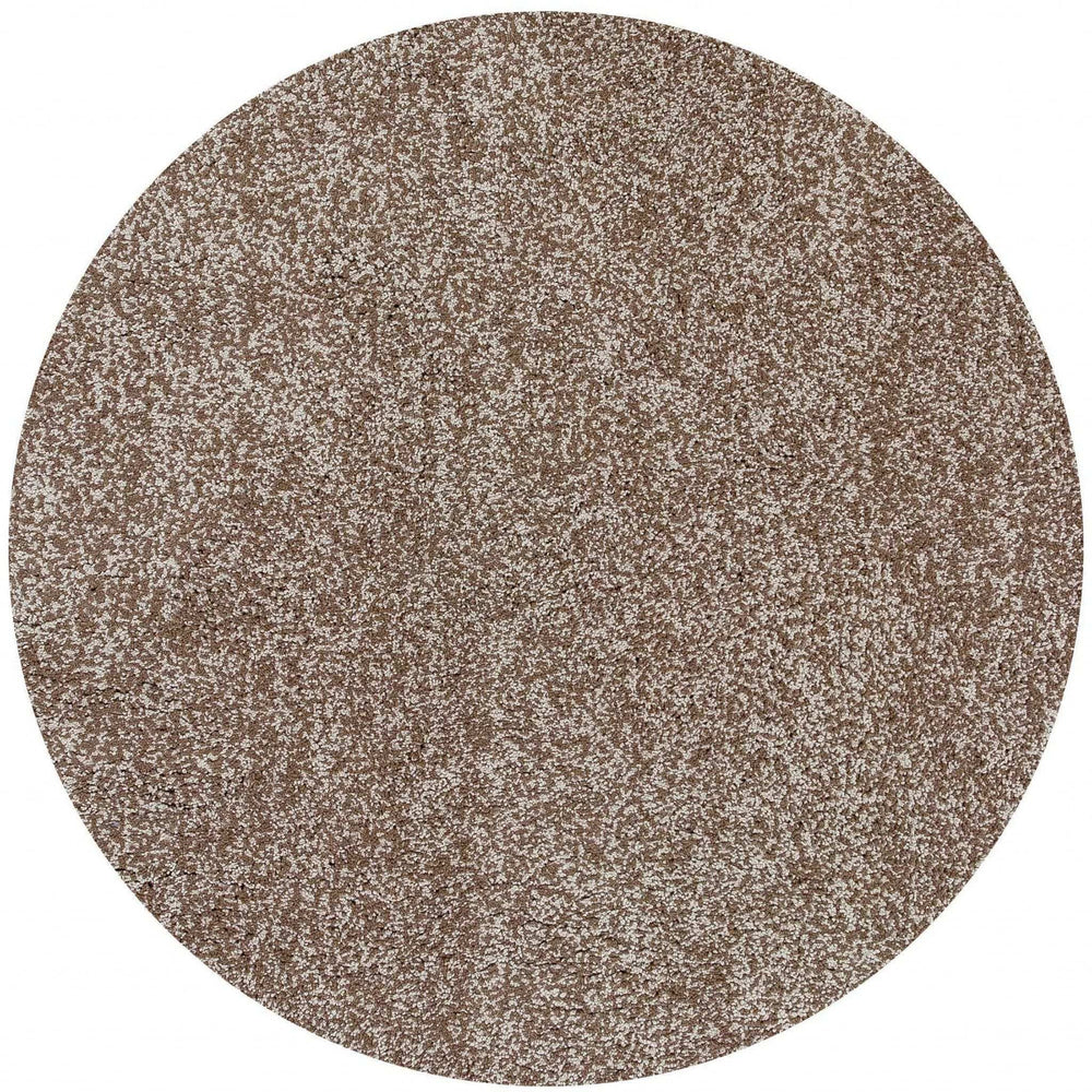 6' Round Beige Heather Plain Indoor Area Rug - Homeroots - Flyclothing LLC