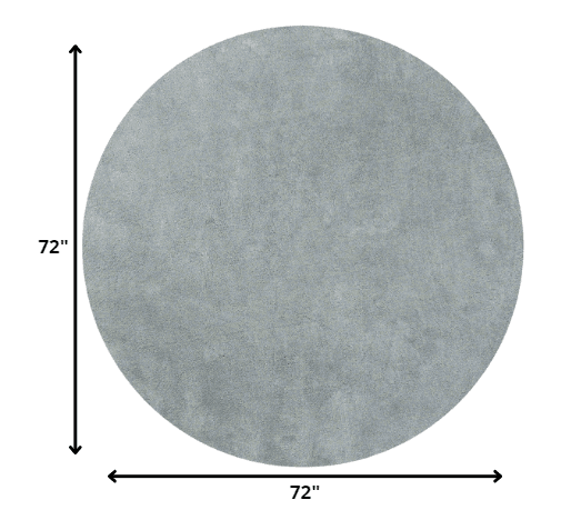 6' Blue Heather Round Indoor Shag Rug - Homeroots - Flyclothing LLC