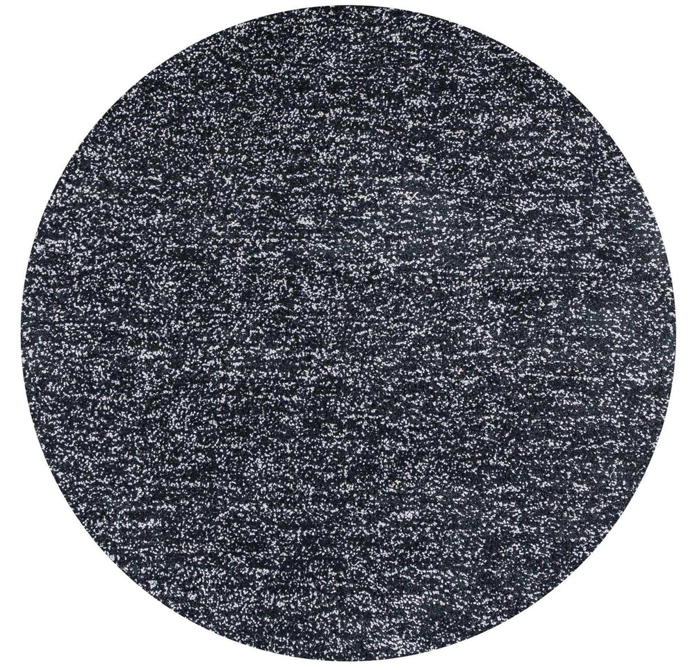 6' Round Black Heather Plain Indoor Area Rug - Homeroots - Flyclothing LLC