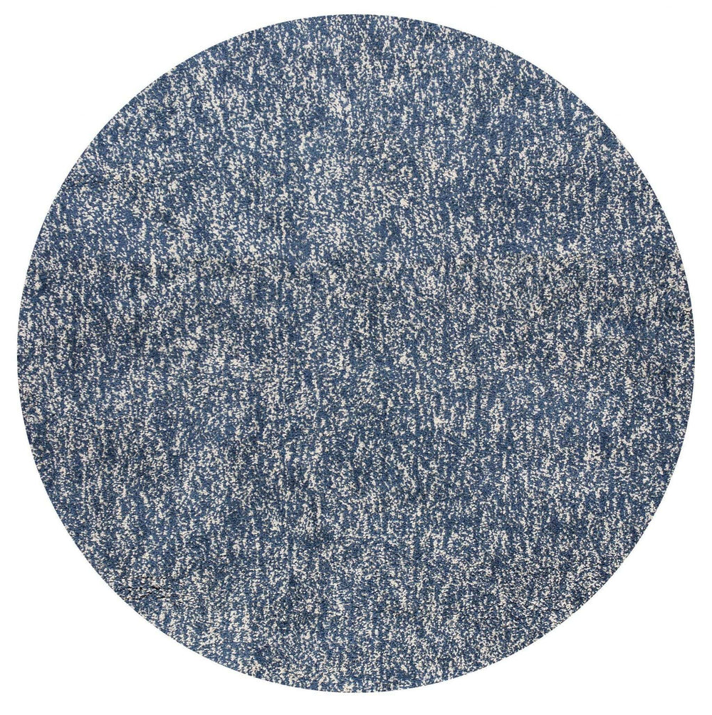6' Round Indigo Or Ivory Heather Plain Indoor Area Rug - Homeroots - Flyclothing LLC