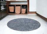 6' Round Indigo Or Ivory Heather Plain Indoor Area Rug - Homeroots - Flyclothing LLC