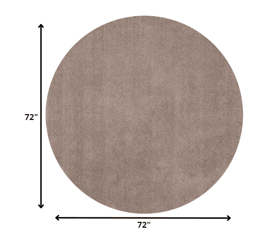 6' Round Beige Plain Indoor Area Rug - Homeroots - Flyclothing LLC