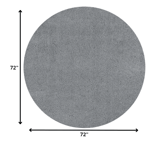 6' Grey Round Indoor Shag Rug - Homeroots - Flyclothing LLC