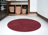 6' Round Polyester Red Area Rug - Homeroots - Flyclothing LLC