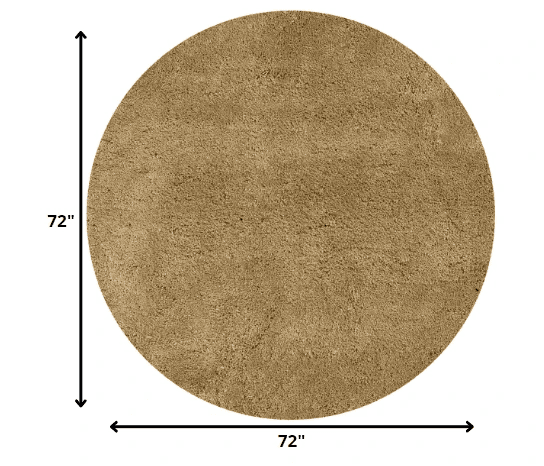 6' Gold Round Indoor Shag Rug - Homeroots - Flyclothing LLC