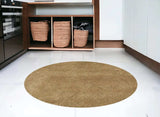 6' Gold Round Indoor Shag Rug - Homeroots - Flyclothing LLC