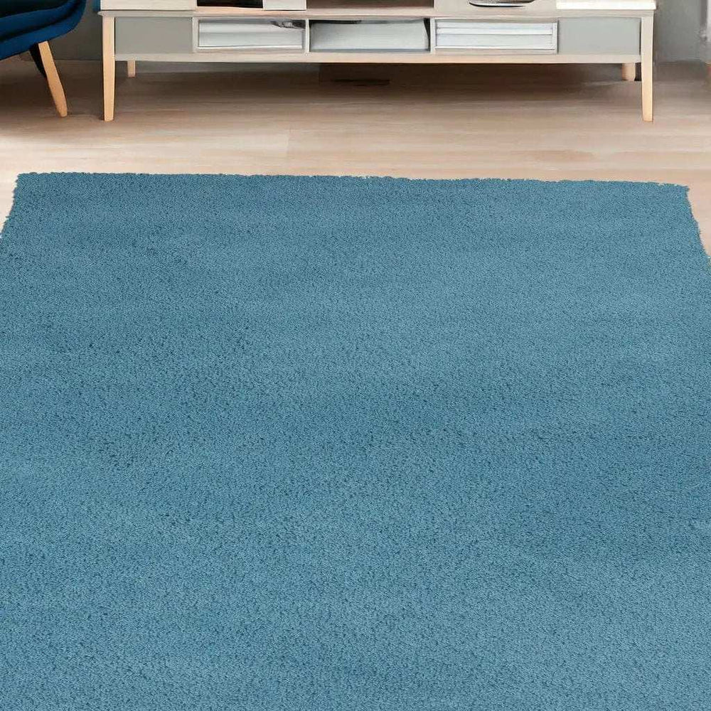 5' X 7' Highlighter Blue Plain Indoor Area Rug - Homeroots - Flyclothing LLC