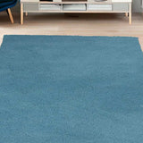5' X 7' Highlighter Blue Plain Indoor Area Rug - Homeroots - Flyclothing LLC