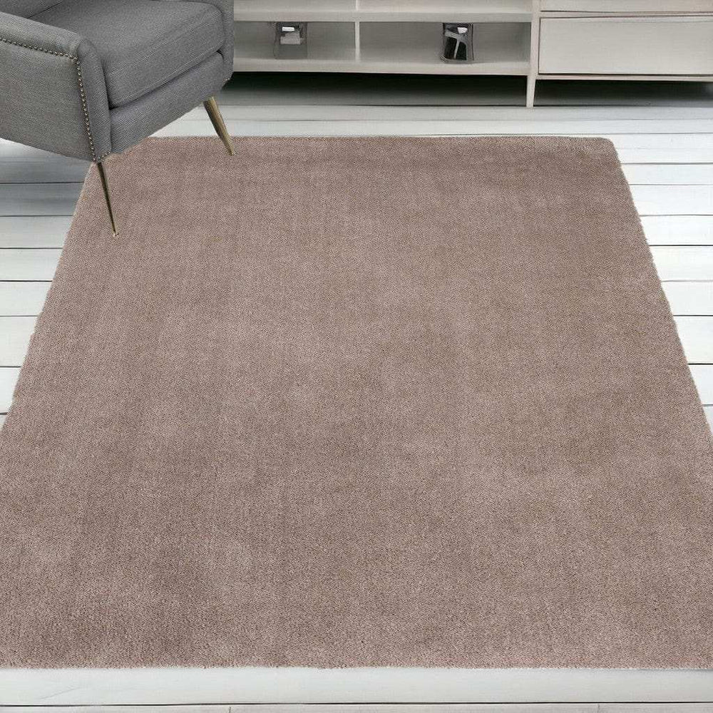 5' X 7' Beige Indoor Shag Rug - Homeroots - Flyclothing LLC